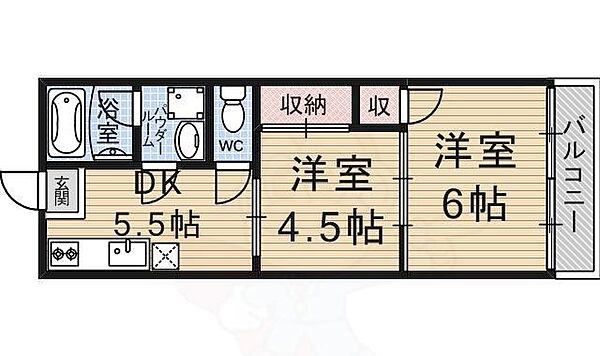 平安ハイツ ｜滋賀県大津市馬場２丁目(賃貸マンション2DK・3階・38.57㎡)の写真 その2