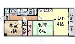富士ロイヤルアベニュー 2階2LDKの間取り