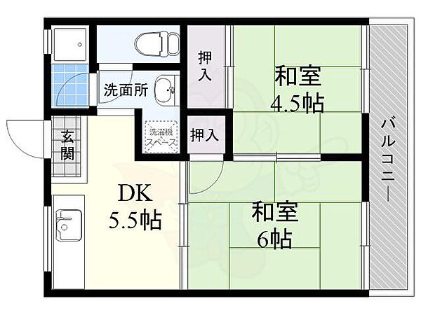 ハイツ勝部 ｜滋賀県守山市勝部１丁目(賃貸アパート2DK・2階・30.30㎡)の写真 その2