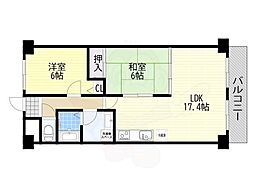 アドニスヨシダ 2LDKの間取図画像