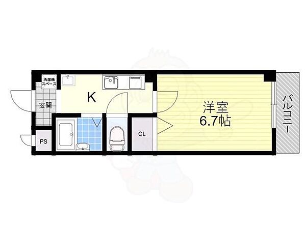 グランドヒル瀬田 ｜滋賀県大津市大萱１丁目(賃貸マンション1K・6階・22.01㎡)の写真 その2