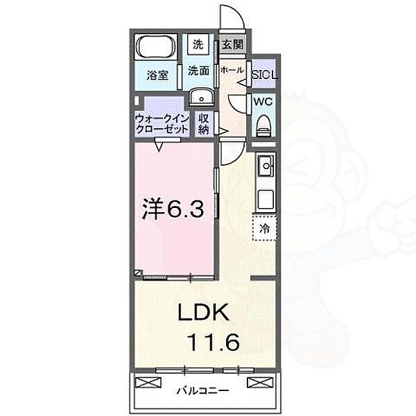 カレントかなぐら ｜滋賀県栗東市小平井２丁目(賃貸アパート1LDK・2階・42.59㎡)の写真 その2