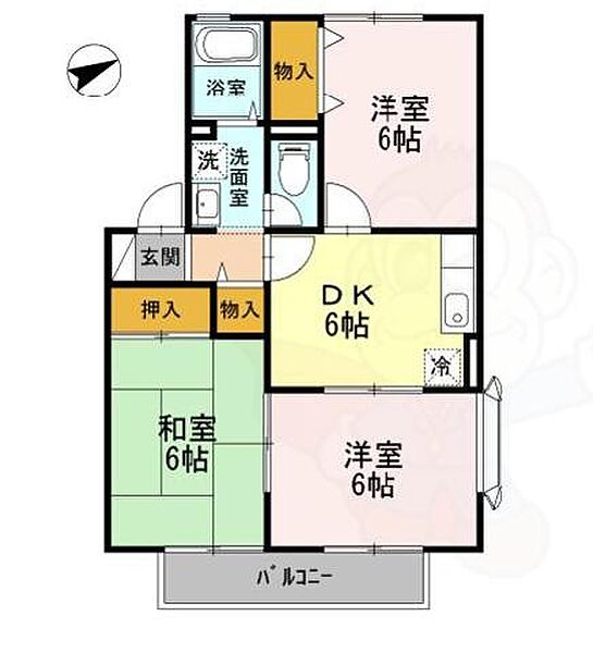 カッセル1 ｜滋賀県守山市勝部１丁目(賃貸アパート3DK・2階・53.72㎡)の写真 その2