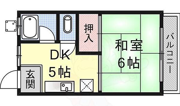 上田マンション ｜滋賀県草津市平井３丁目(賃貸アパート1DK・2階・22.68㎡)の写真 その2