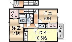 グランステージ B棟 205 ｜ 滋賀県大津市月輪３丁目（賃貸アパート2LDK・2階・63.63㎡） その2