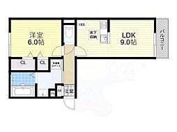 BRANSIA膳所 1階1LDKの間取り