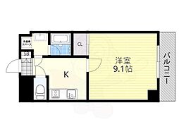 エンゼルプラザ瀬田駅前 4階1Kの間取り