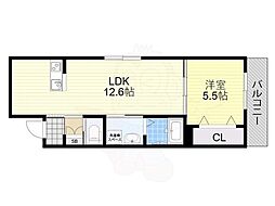 ブライトグランデ大津南志賀 3階1LDKの間取り