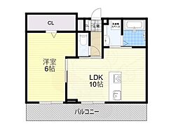 BRANSIA膳所 3階1LDKの間取り