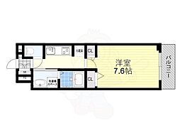 ウエスト コミタリア3 3階1Kの間取り