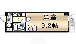 カレッジハウス奥井 2階1Kの間取り