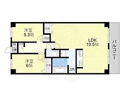 ＣＵＲＥＺＺＡ瀬田西 3階2LDKの間取り