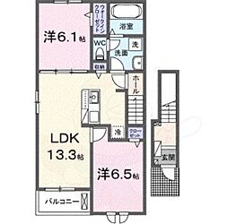 ベラーノ 1 2階2LDKの間取り