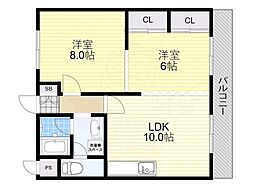 トップペアー福甚No.2 2LDKの間取図画像