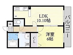 プチ・フルール千 1LDKの間取図画像