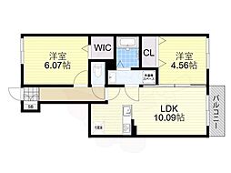 Floria 1階2LDKの間取り