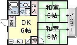プレジールイソダ 2DKの間取図画像