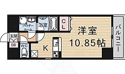 JR東海道・山陽本線 南草津駅 徒歩7分の賃貸マンション 4階1Kの間取り