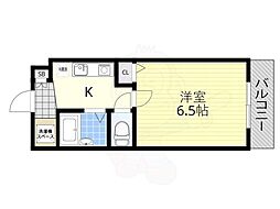 コンフォートヴィレッジ内田 2階1Kの間取り