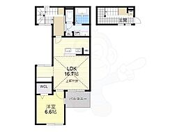 メル ヴァンベール 2階1LDKの間取り