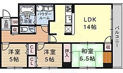 ベルヴィオウミ 7階3LDKの間取り