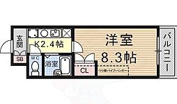 ワイズレジデンス南草津 1Kの間取図画像