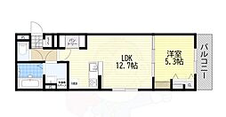 D-ROOM平井A棟 1LDKの間取図画像