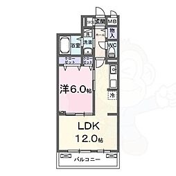 ノルド フィウーメ 1LDKの間取図画像