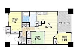 アメニティ南草津8 3LDKの間取図画像