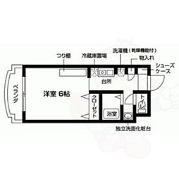 ネオシティ瀬田 1Kの間取図画像