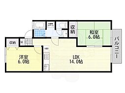 パストラル瀬田 2LDKの間取図画像