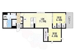 秀豊5号館 2LDKの間取図画像