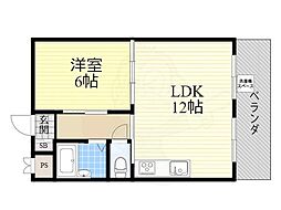 ロイヤルハイツ古川 1LDKの間取図画像