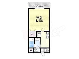 ドーミトゥリィ久野部 1Kの間取図画像