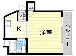 小堀マンション 1Kの間取図画像