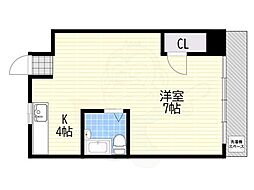 小堀マンション 1Kの間取図画像