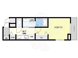 アロッジオ瀬田 1Kの間取図画像