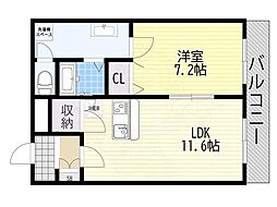 アバンギャルド 1LDKの間取図画像