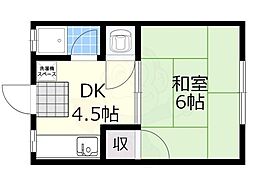 ハイツ春 1DKの間取図画像
