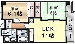 エステートミナミ 2LDKの間取図画像