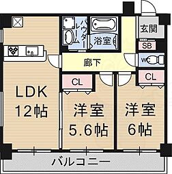 ガーデンシティ柳ケ崎 2LDKの間取図画像