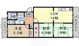 チュリス石山 3LDKの間取図画像