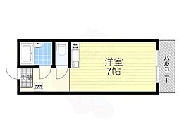 クッキィー石山寺 ワンルームの間取図画像