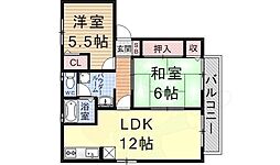 プロスペリテC 2LDKの間取図画像