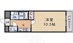フォーシーズン南草津 1Kの間取図画像