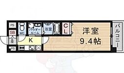 フォーシーズン南草津 1Kの間取図画像