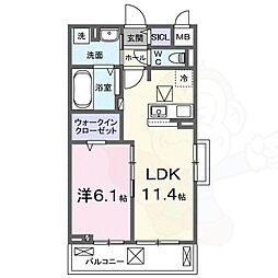 エルグランデSOU 1LDKの間取図画像