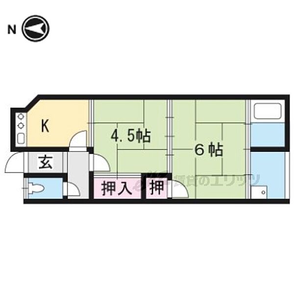 向島中島町79-1貸家（山田様） ｜京都府京都市伏見区向島中島町(賃貸一戸建2K・1階・28.23㎡)の写真 その2