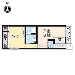 ピュアハウス 1DKの間取図画像