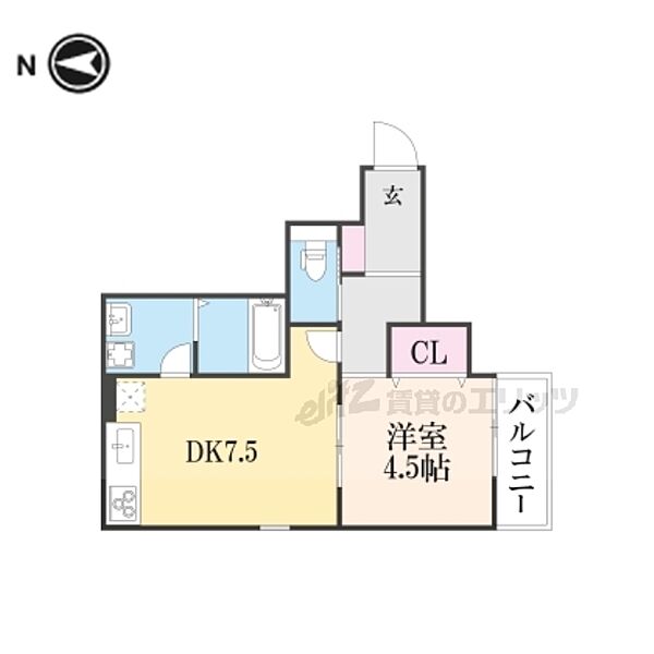 レクエルド桃山 102｜京都府京都市伏見区桃山町泰長老(賃貸アパート1DK・1階・31.18㎡)の写真 その2